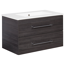 Waschbecken mit Unterschrank 'B.Perfekt' braun foliert 82 x 51 x 48 cm