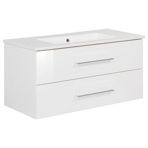 Waschbecken mit Unterschrank 'B.Perfekt' weiß glänzend 103 x 51 x 48 cm