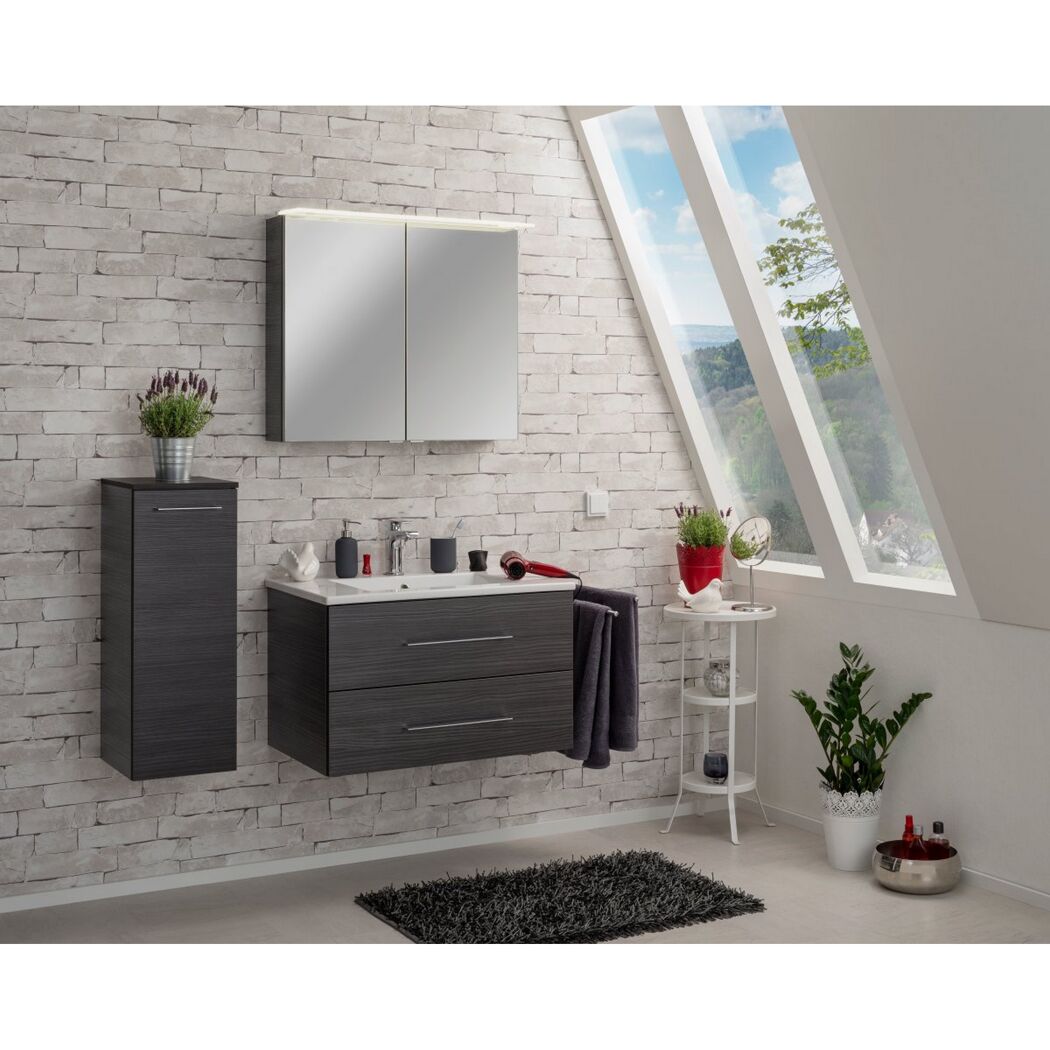 Badezimmermöbel Set mit Spiegelschrank und Hängeschrank