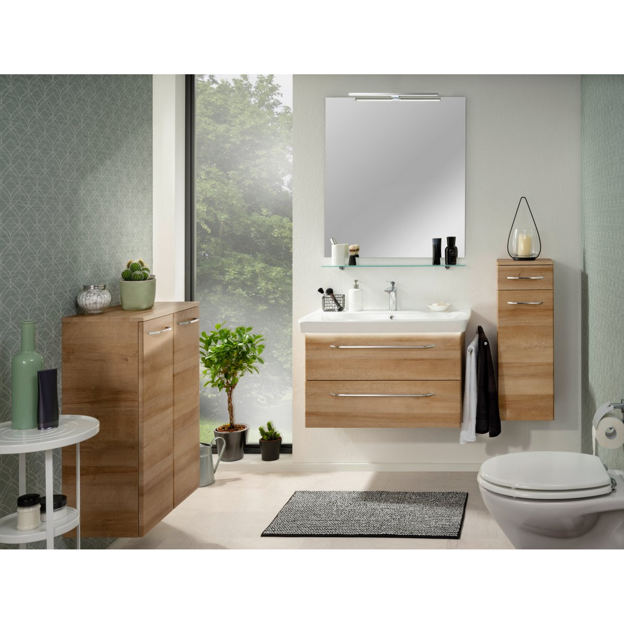 Waschbeckenunterschrank 'Milano' braun foliert 80 x 49,5 x 48 cm