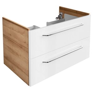 Waschbeckenunterschrank 'Milano' weiß, braun foliert 80 x 49,5 x 48 cm