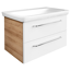 Waschbeckenunterschrank 'Milano' weiß, braun foliert 80 x 49,5 x 48 cm