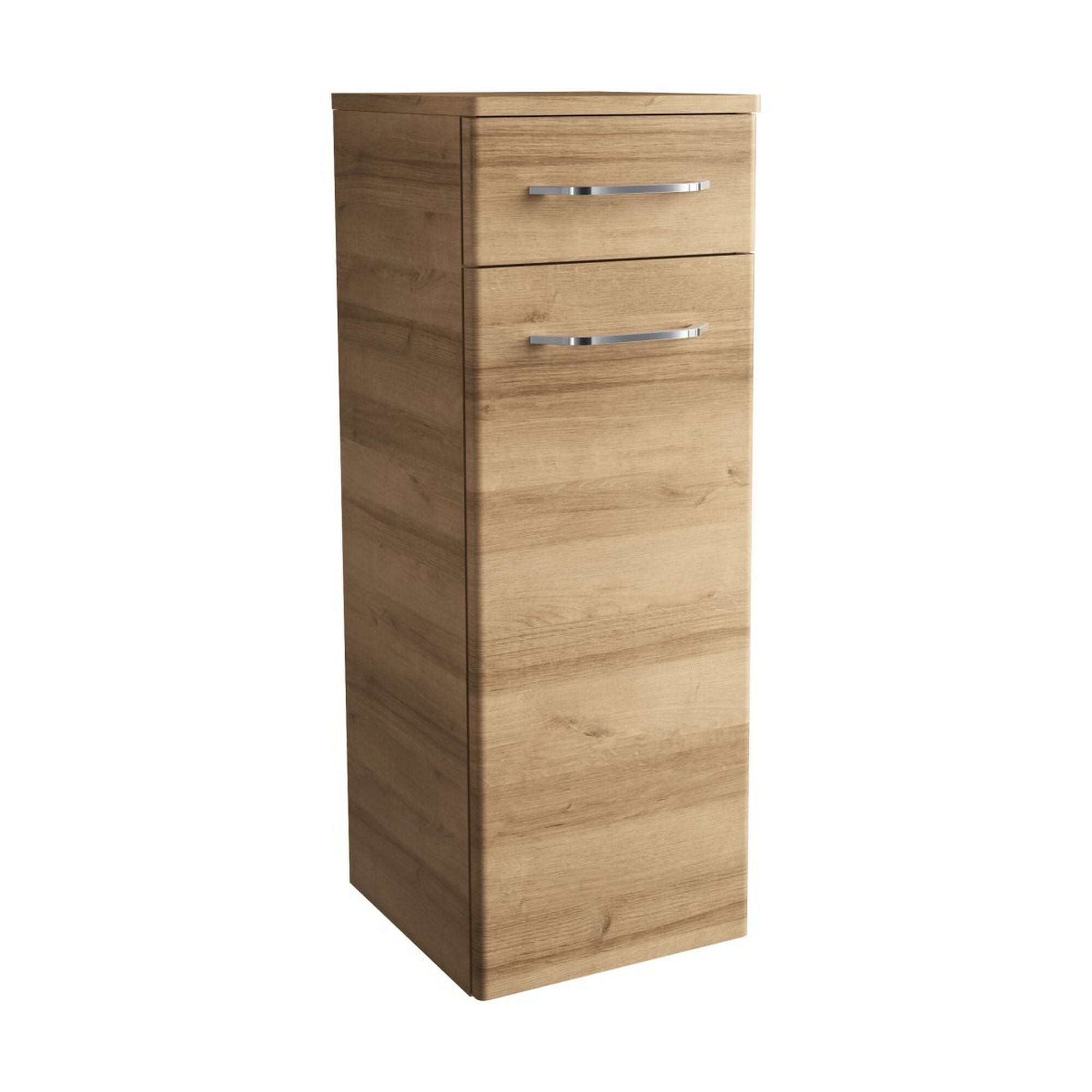 Hochschrank MILANO Midi mit zwei Schubladen und einer Tür in Asteiche