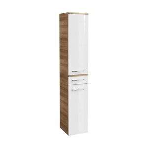 Hochschrank 'Milano' braun, weiß foliert 30,5 x 165,5 x 32 cm