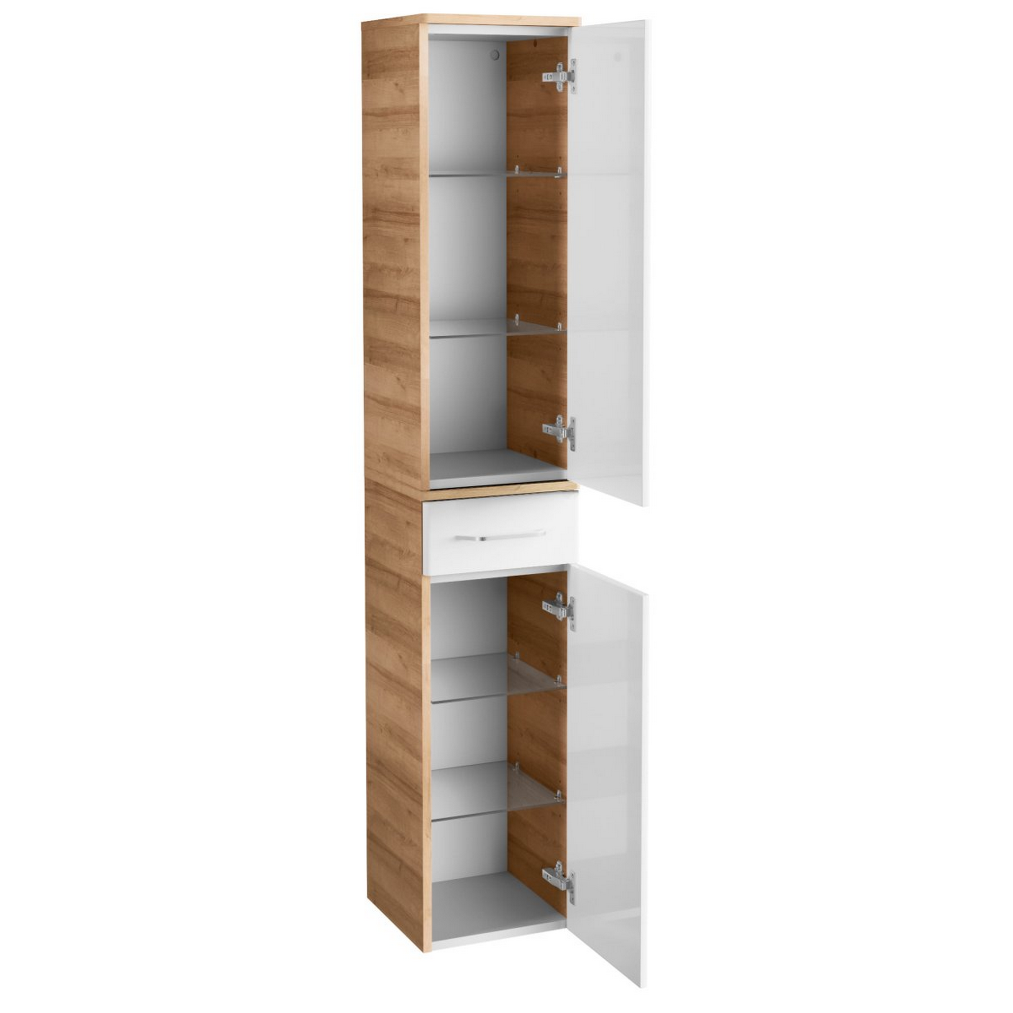 Hochschrank 'Milano' asteiche, weiß 30,5 x 165,5 x 32 cm + product picture