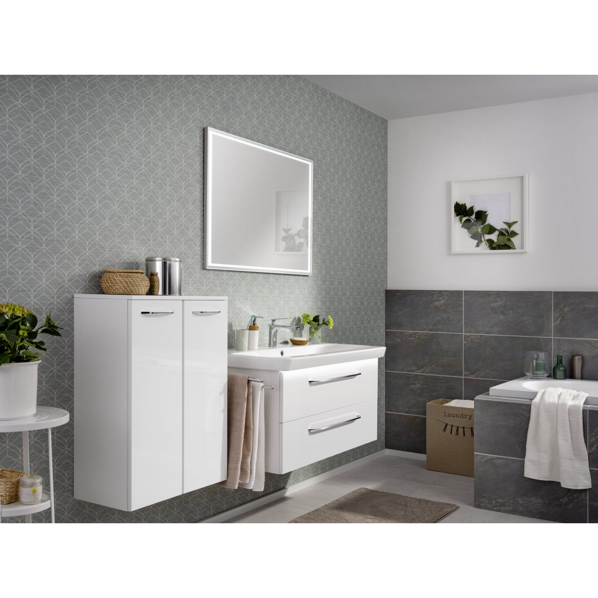 Hängeschrank 'Milano' midi, weiß 60,5 x 83 x 32 cm + product picture