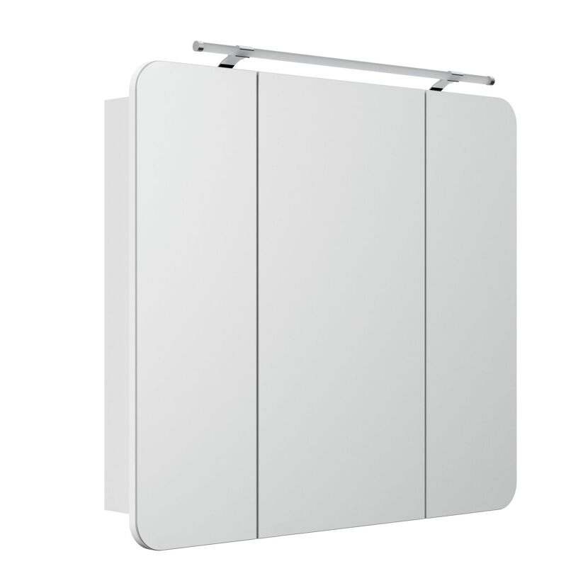 Weißer Spiegelschrank MILANO SPS MI LED 3T mit Lampe.