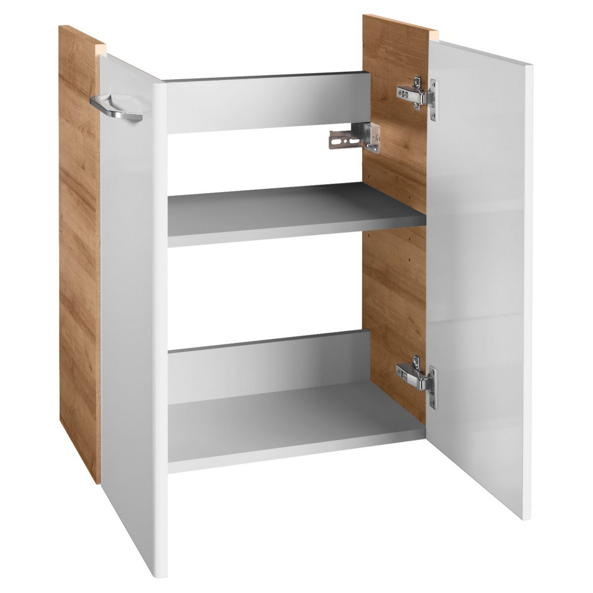 Waschbeckenunterschrank 'Milano' weiß, braun foliert 52 x 61 x 27,5 cm