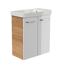 Waschbeckenunterschrank 'Milano' weiß, braun foliert 52 x 61 x 27,5 cm