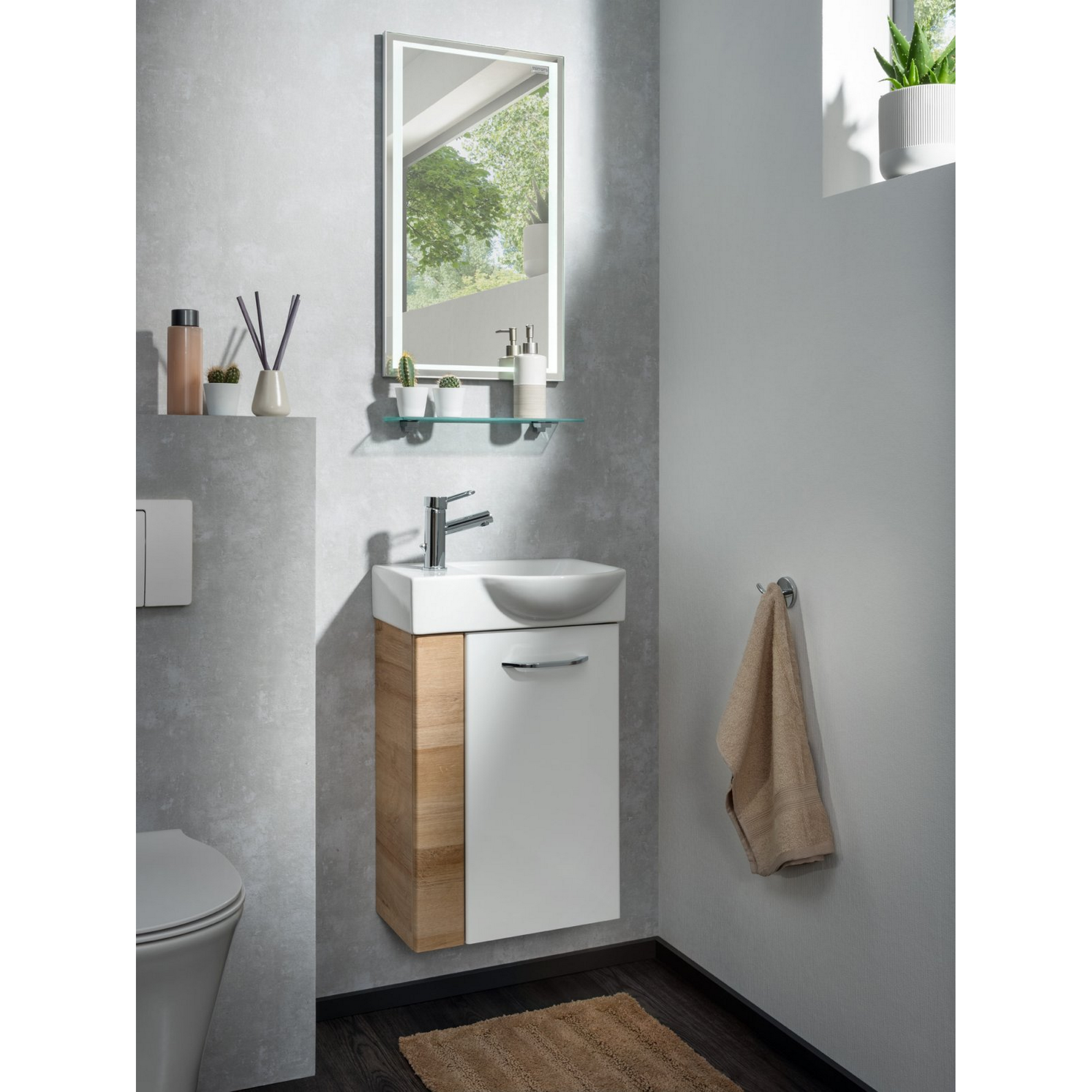Waschtisch-Unterschrank 'Milano' Asteiche/weiß 44 x 60 x 24,5 cm + product picture