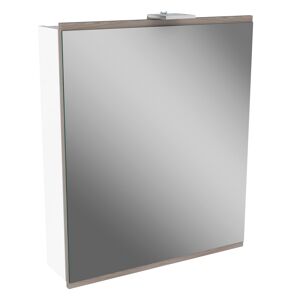 LED-Spiegelschrank 'Lima' weiß, braun 60 x 71,2 x 15,3 cm