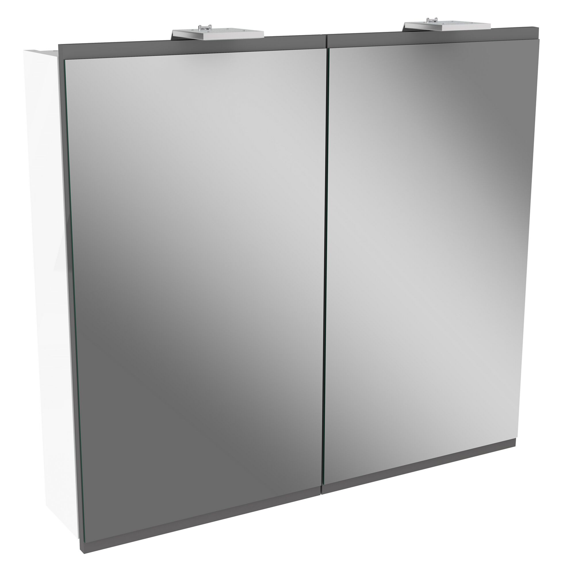 Weißer Spiegelschrank mit zwei Türen