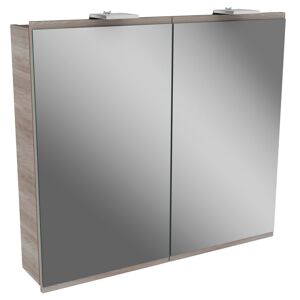 LED-Spiegelschrank 'Lima' braun 80 x 71,2 x 15,3 cm