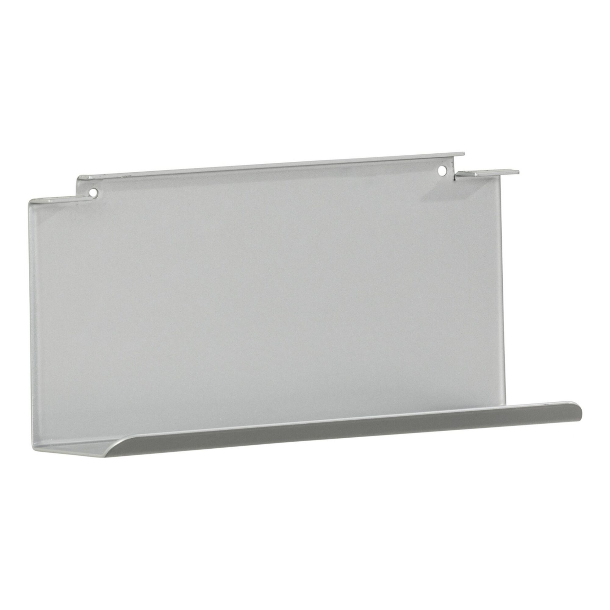 Silbergraue Ablage für Glasböden