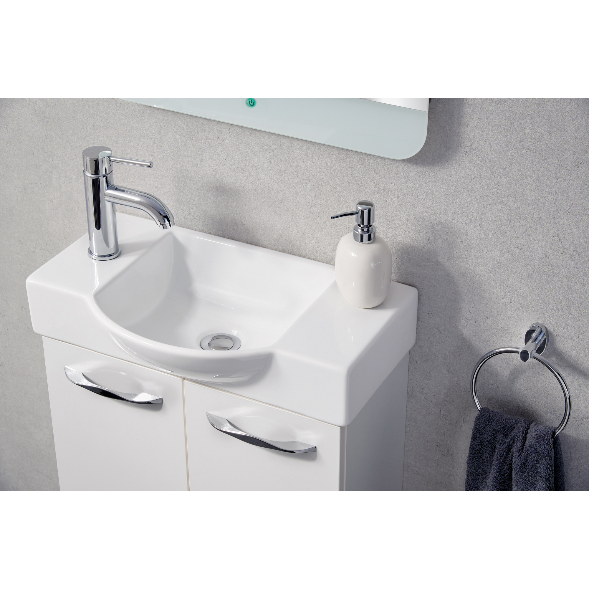 Waschbecken 'SBC' weiß 54,5 x 14,5 x 31,7 cm für Gäste-WC + product picture