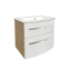 Waschbecken mit Unterschrank 'B.Style' braun, weiß glänzend 63,2 x 54,3 x 46 cm