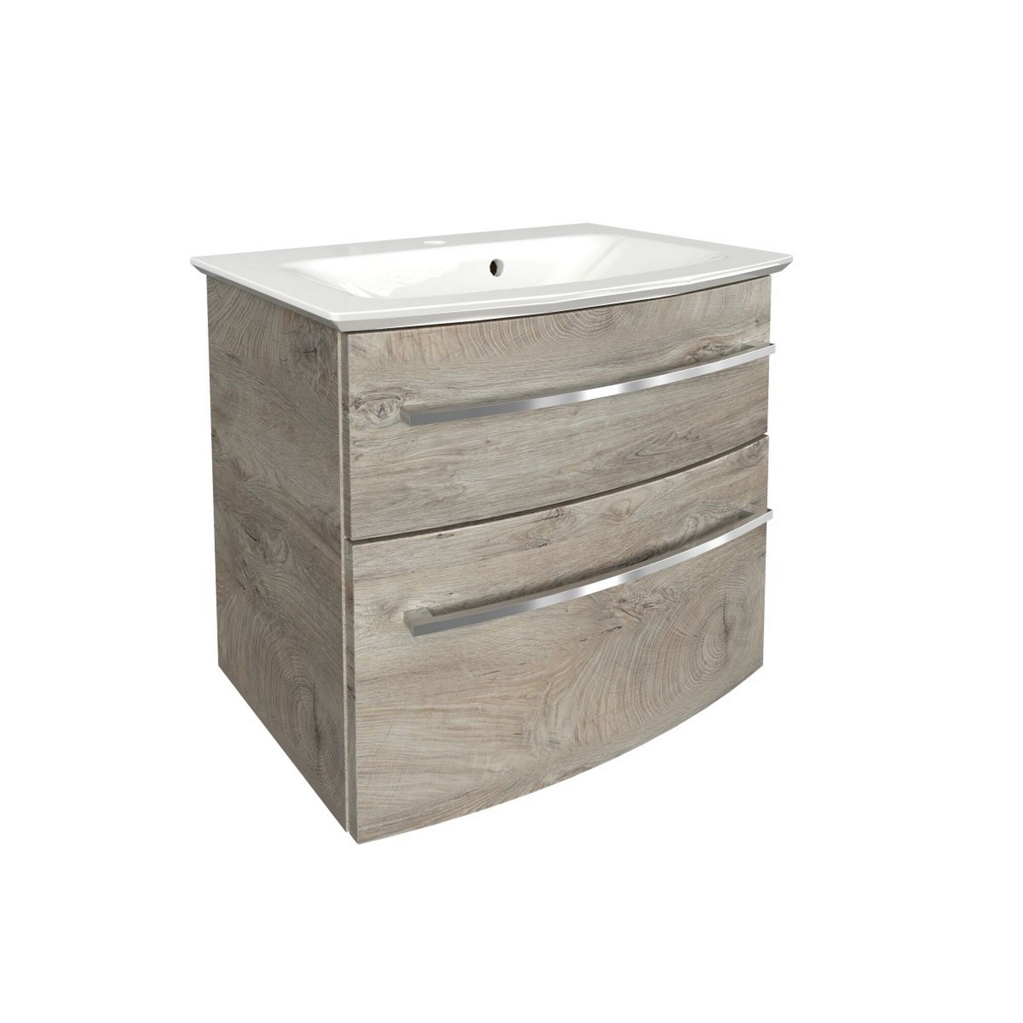 Waschtischunterschrank mit Waschbecken und zwei Schubladen