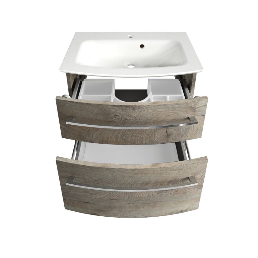 Waschbeckenunterschrank mit zwei Schubladen und Waschbecken