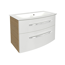 Waschbecken mit Unterschrank 'B.Style' braun, weiß glänzend 83,2 x 54,3 x 46 cm