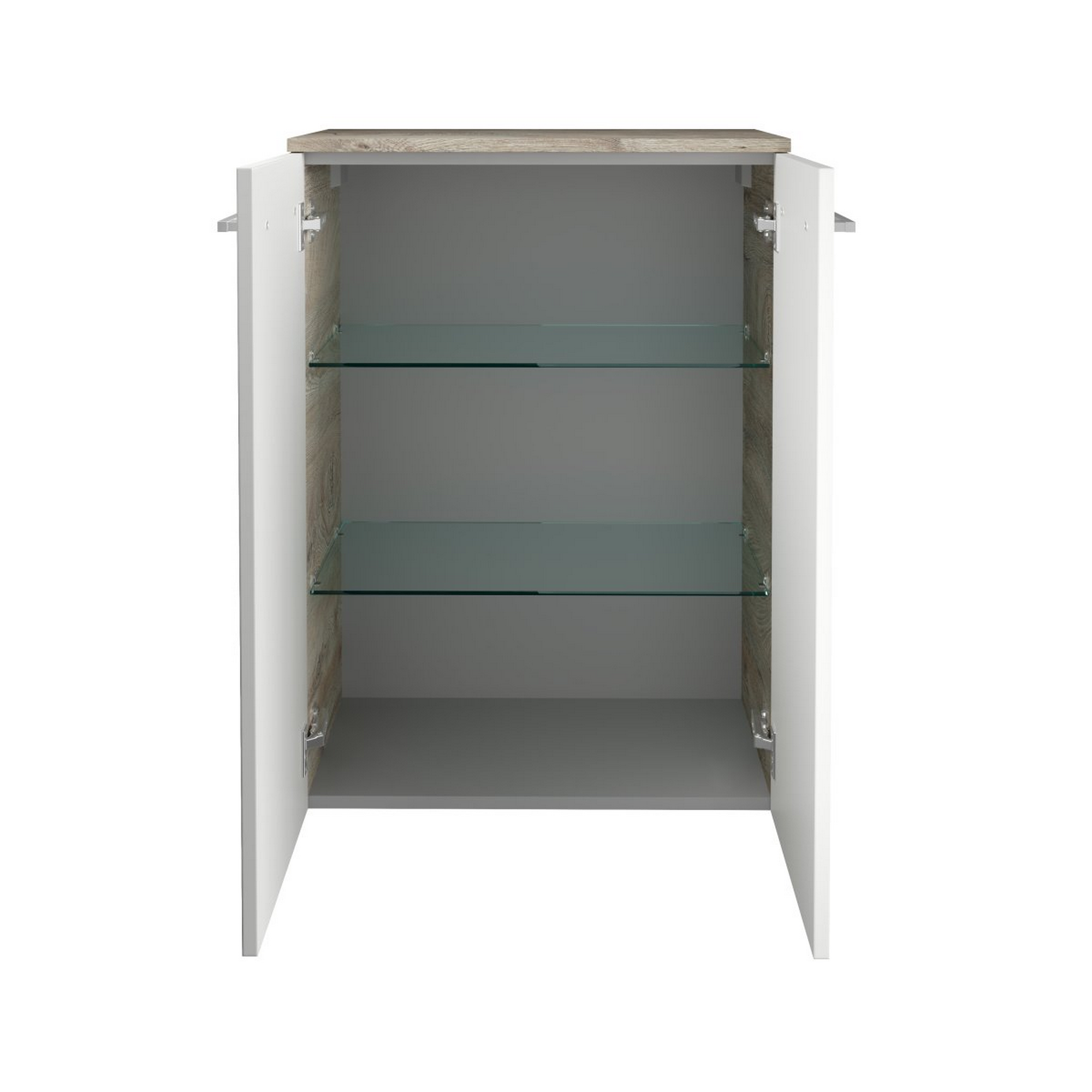 Unterschrank 'B.Style' weiß, braun glänzend 60,2 x 82,6 x 32 cm