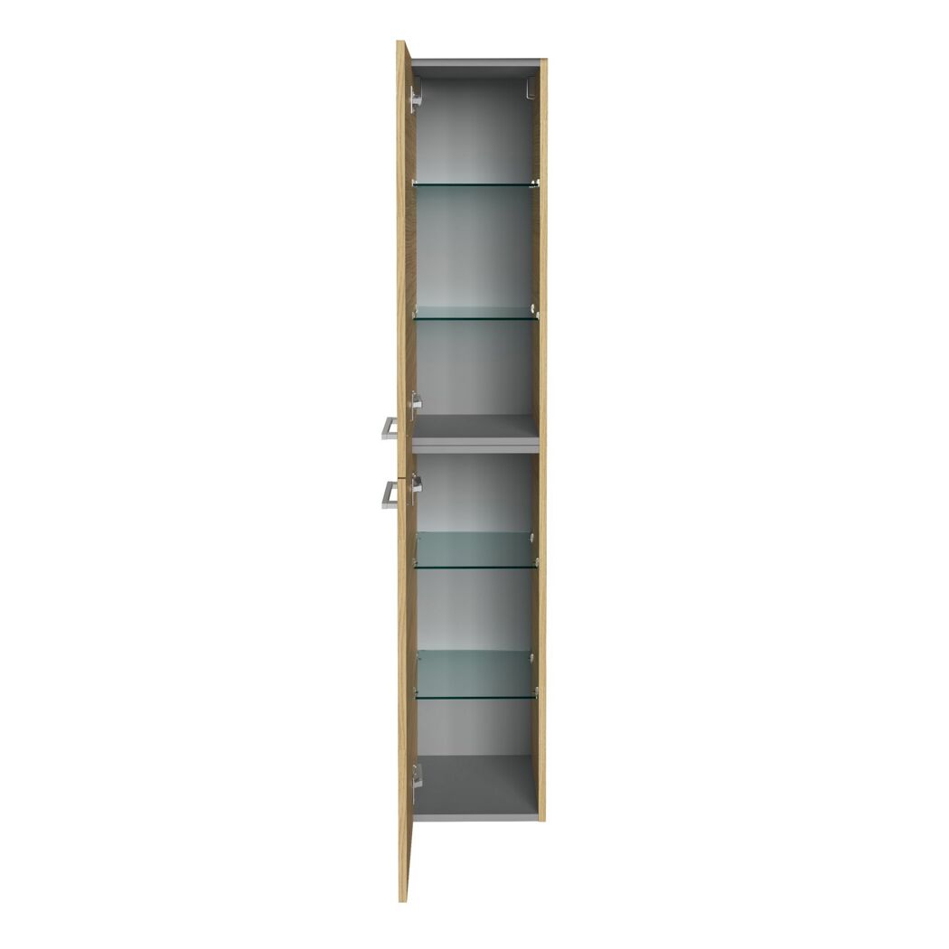 Offener Hochschrank mit Glastüren