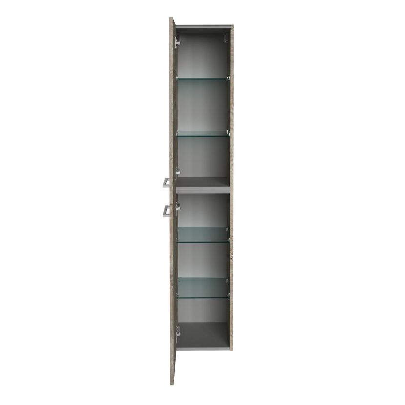 Offener Hochschrank mit Glasböden