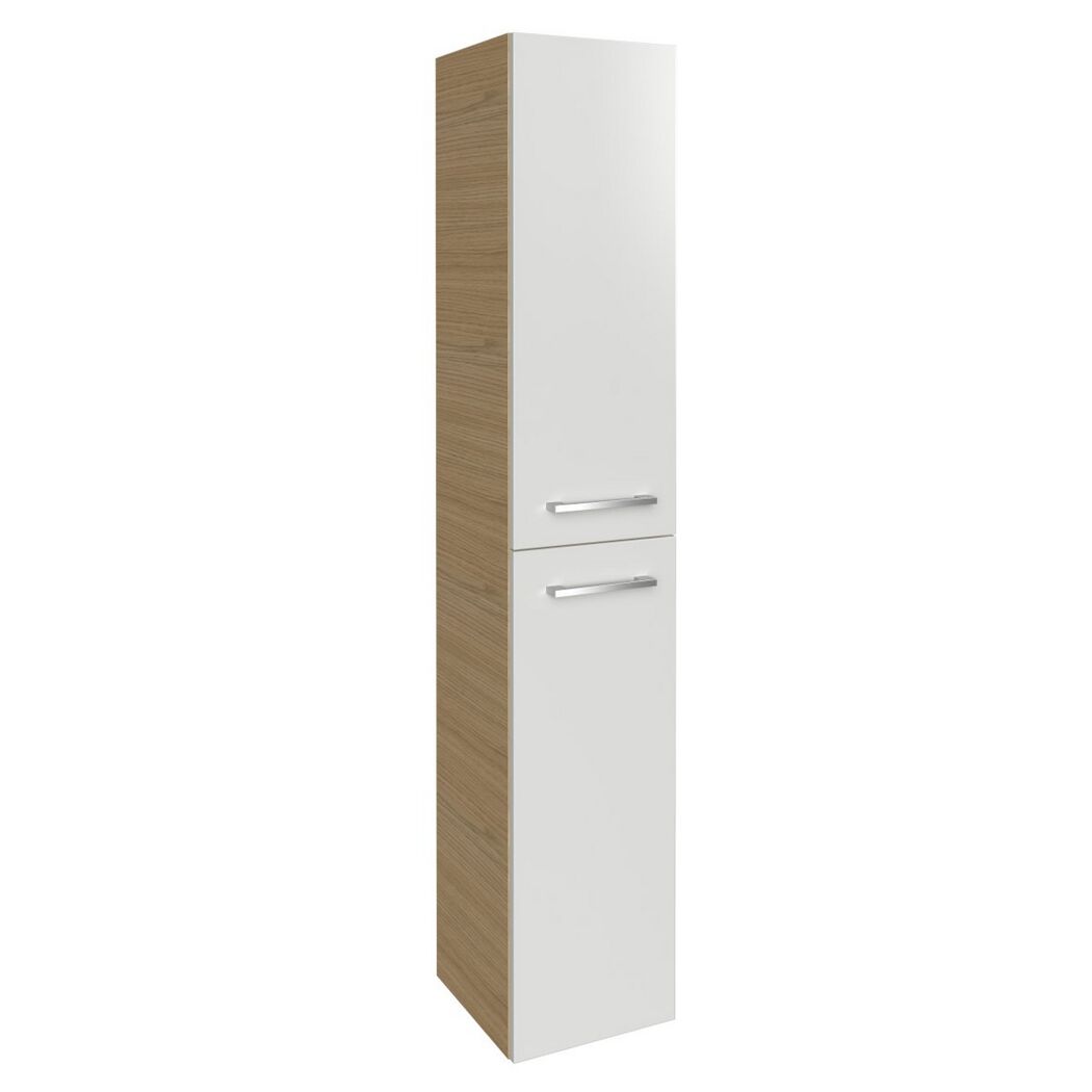 Weißer Hochschrank mit zwei Schubladen