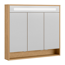 LED-Spiegelschrank 'Natura' braun 93,4 x 84 x 15,5 cm