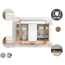 LED-Spiegelschrank 'Natura' braun 93,4 x 84 x 15,5 cm