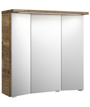 LED-Spiegelschrank 'Primo' braun 75 x 72 x 20 cm