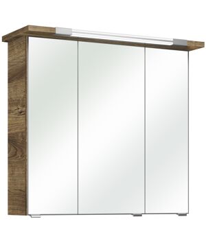 LED-Spiegelschrank 'Primo' braun 75 x 72 x 20 cm