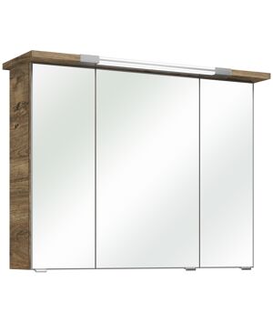LED-Spiegelschrank 'Primo' braun 90 x 72 x 20 cm