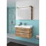 LED-Spiegelschrank 'Primo' braun 90 x 72 x 20 cm