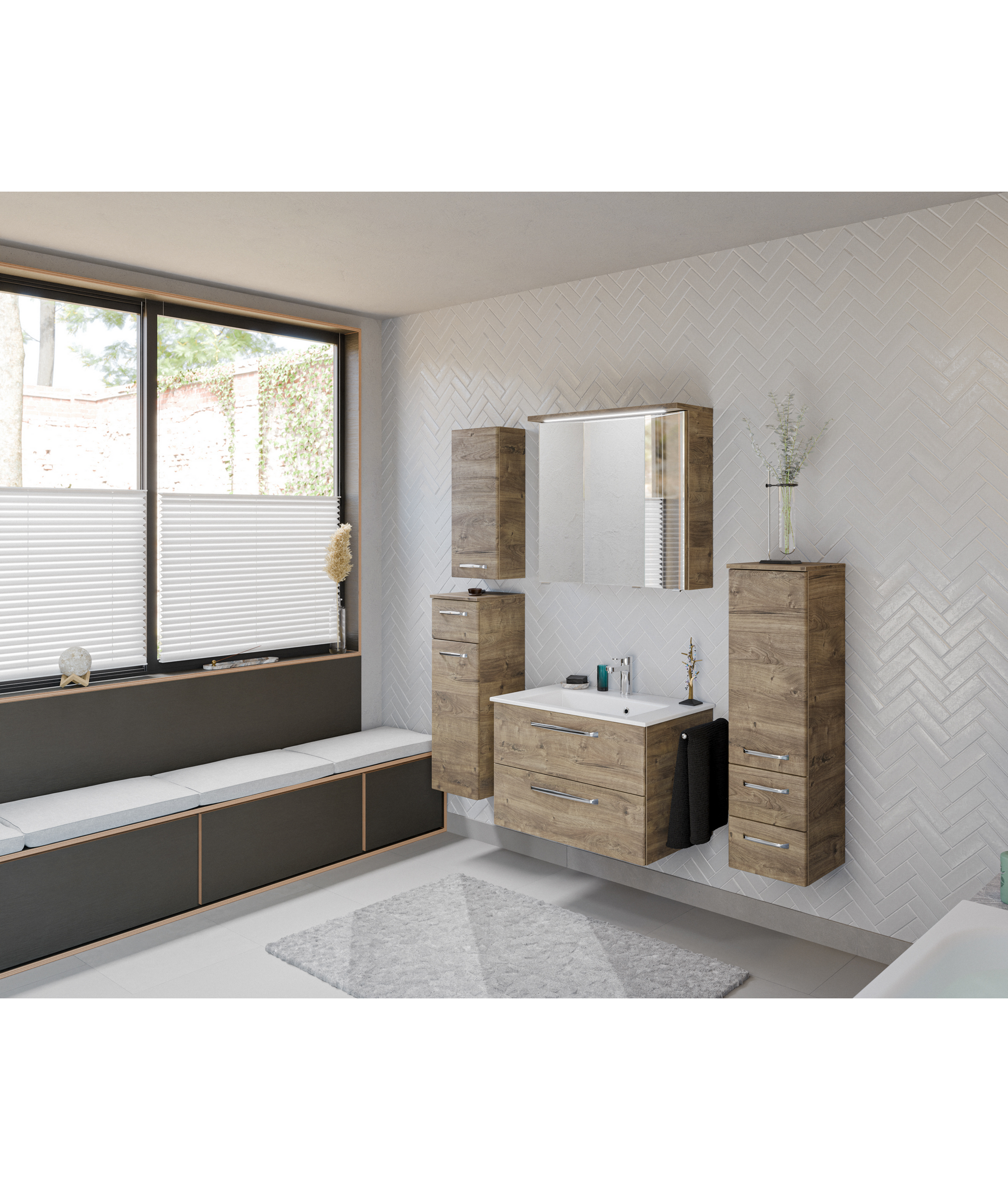 Hängeschrank 'Primo' braun foliert 30 x 70 x 20 cm