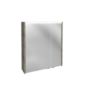 LED-Spiegelschrank 'Denver' braun 60 x 68,5 x 16 cm