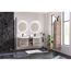 Modernes Badezimmer mit Doppelwaschbecken und Dusche