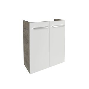 Waschbeckenunterschrank 'SBC' braun, weiß glänzend 52 x 60 x 24,3 cm