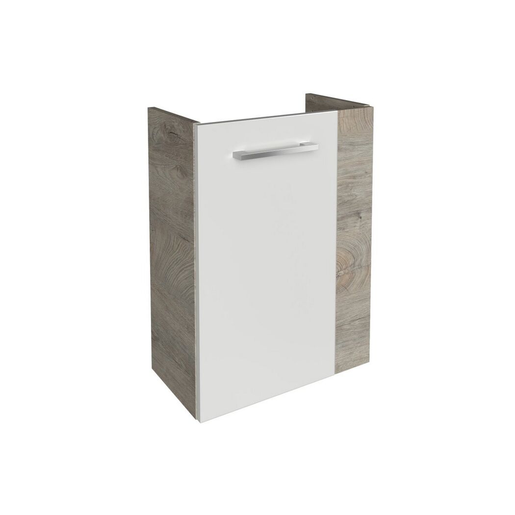 Waschbeckenunterschrank mit Tür und silbernem Griff