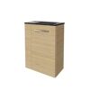 Waschbeckenunterschrank mit schwarzem Waschbecken