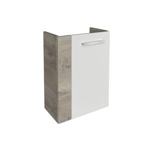 Waschbeckenunterschrank 'SBC' braun, weiß glänzend 44 x 60 x 24,3 cm rechts