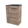 Waschbeckenunterschrank mit schwarzem Waschbecken