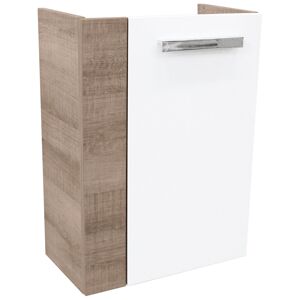 Waschbeckenunterschrank 'SBC' braun, weiß glänzend 44 x 60 x 24,3 cm rechts
