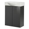 Waschbeckenunterschrank mit weißem Waschbecken