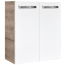 Waschbeckenunterschrank 'SBC' braun, weiß glänzend 52 x 60 x 24,3 cm