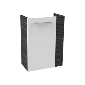 Waschbeckenunterschrank 'SBC' braun, weiß glänzend 44 x 60 x 24,3 cm links