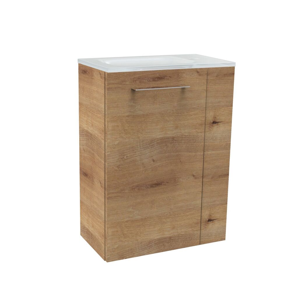 Waschbeckenunterschrank mit Milchglasplatte