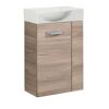 Waschbeckenunterschrank 'SBC' braun matt 44 x 60 x 24,3 cm links