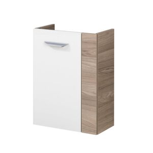 Waschbeckenunterschrank 'SBC' braun, weiß glänzend 44 x 60 x 24,3 cm links