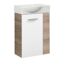 Waschbeckenunterschrank mit Waschbecken und Türgriff
