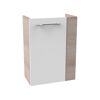 Waschbeckenunterschrank 'SBC' braun, weiß glänzend 44 x 60 x 24,3 cm links